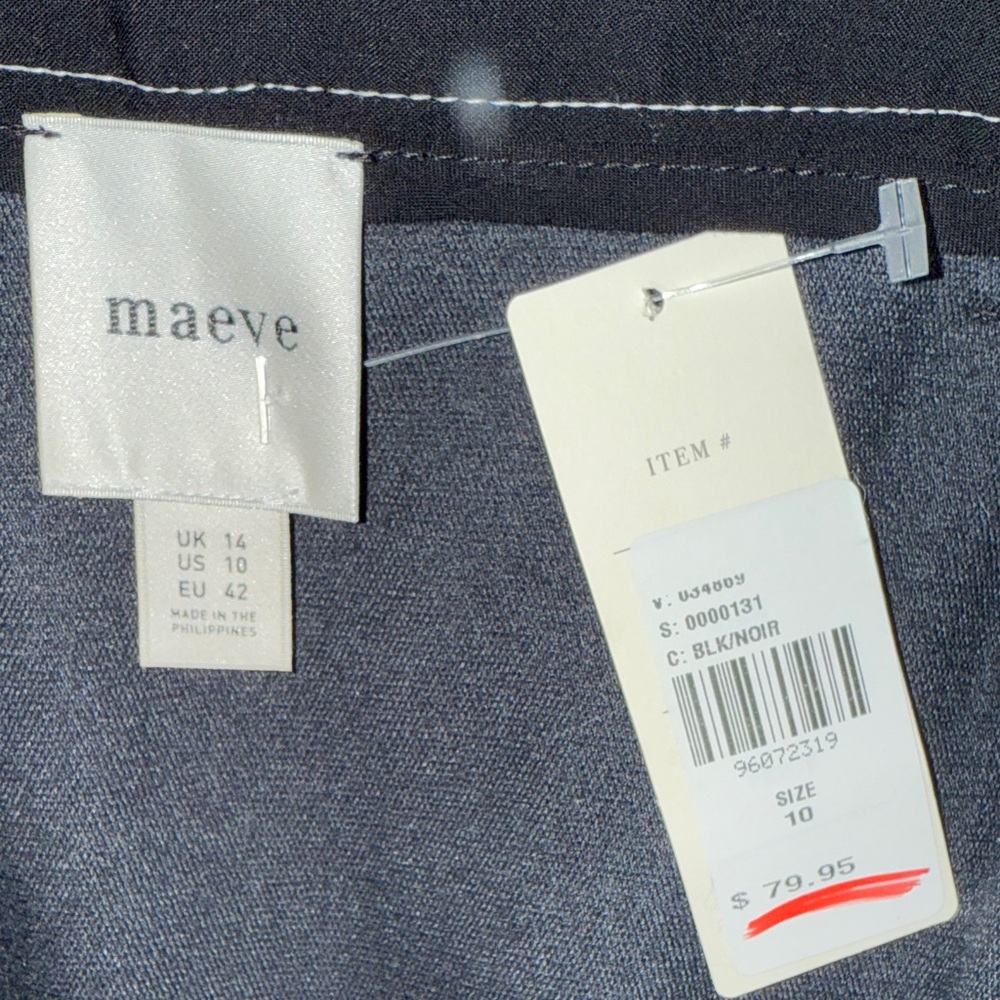 Maeve Black Faux Leather Mini Skirt with Button Accents - Picture 4 of 7
